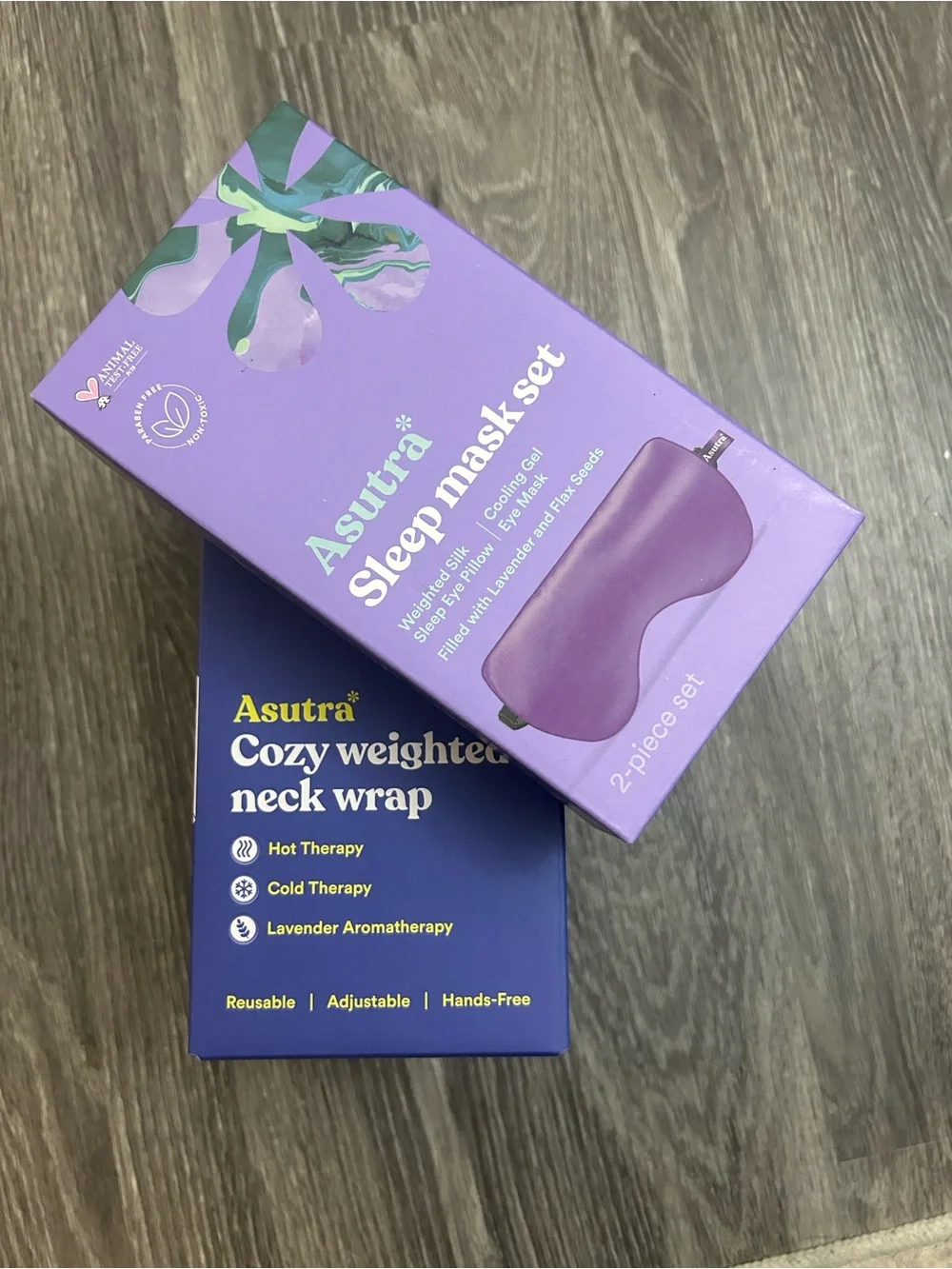 Cozy Weighted Neck Wrap & Sleep Mask Set - Purple